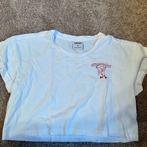 Gymshark White and Red Short Sleeve Tee